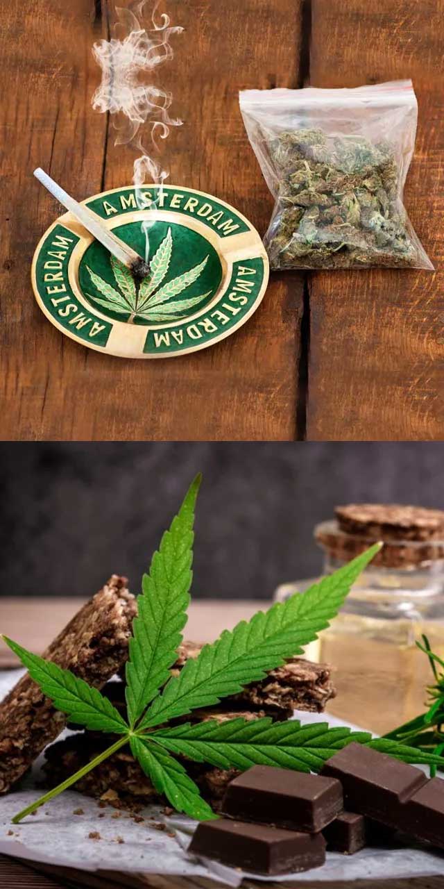 Cannabis cookies and ashtray